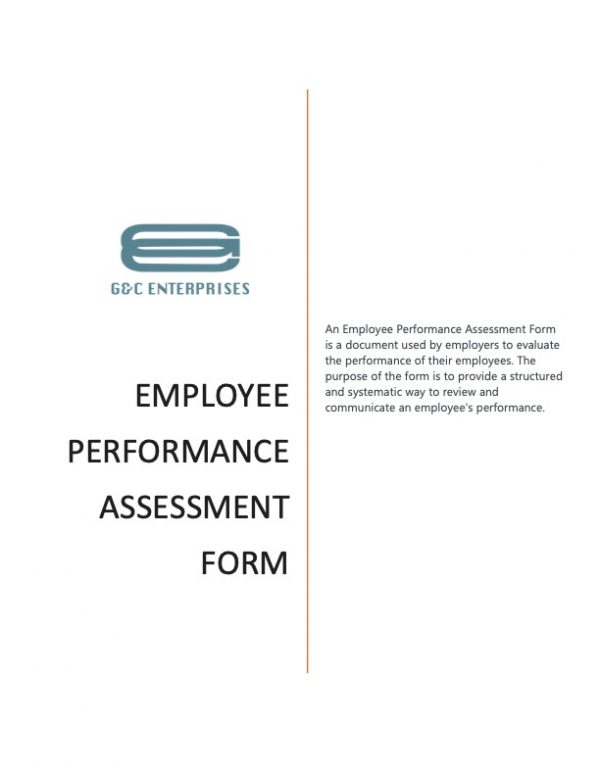 EMPLOYEE PERFORMANCE ASSESSMENT FORM