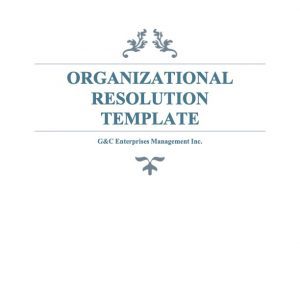 Organizational Resolution Template