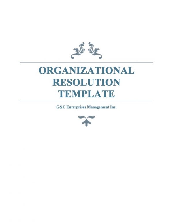 Organizational Resolution Template