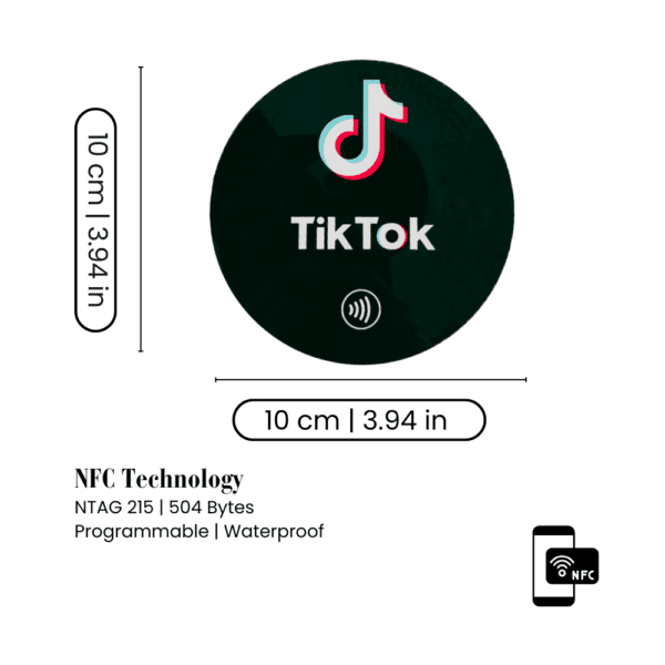 TikTok Audience Grow NFC Tab Round Sticker - Image 3