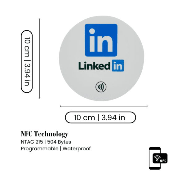 LinkedIn Networking NFC Tab Round Sticker - Image 3