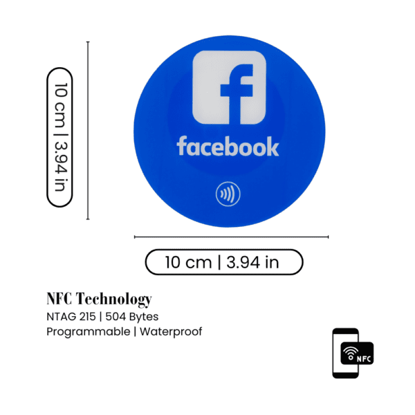 Facebook Connection NFC Tab Round Sticker - Image 3