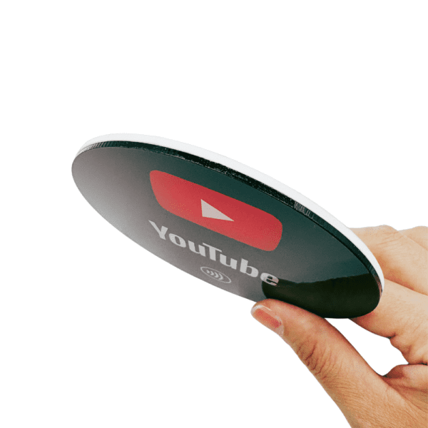 YouTube Follow Us NFC Tab Round Sticker - Image 3