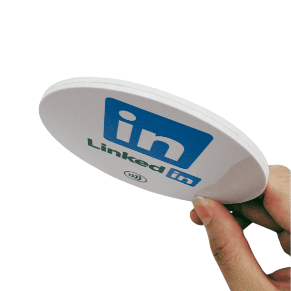 LinkedIn Networking NFC Tab Round Sticker - Image 4